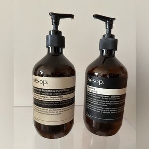 Empty Aesop Bottles.  Set of 2. 500mL Each.  Hand Wash, Shampoo